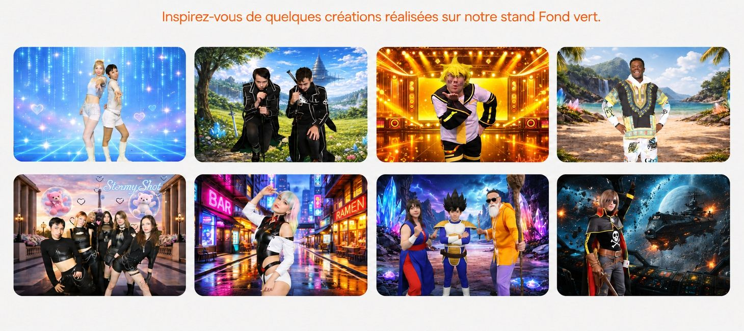 Décor de fond vert pour séance cosplay